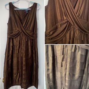 Bronze sleeveless cocktail dress